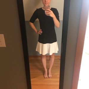 Two-tone black and white Banana Republic dress
